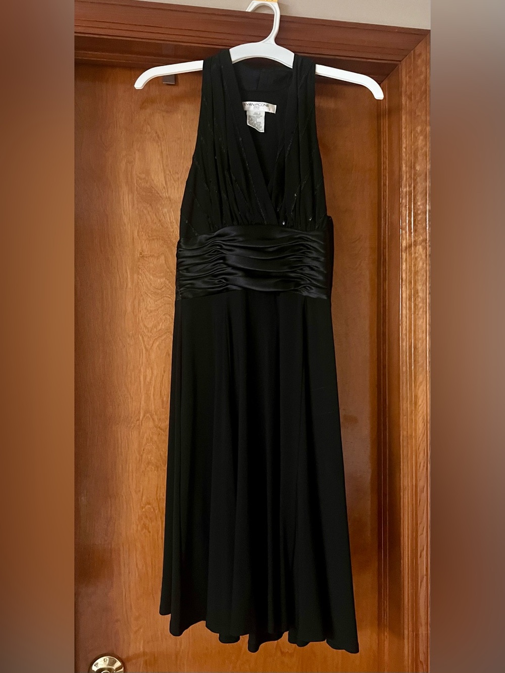 Evan Picone Black Halter-Style Maxi Dress